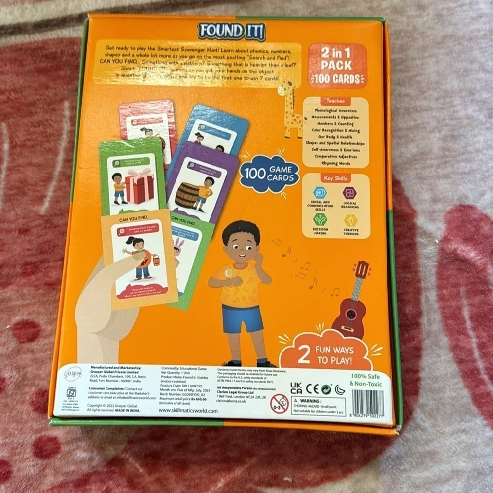 Skillmatics Found It Scavenger Hunt Two Decks 100 Cards Kids 4-7 Years